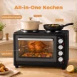 36 literes mini sütő 2 főzőlappal, elektromos asztali sütő légkeveréses funkcióval, 90–230 °C