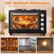 36 literes mini sütő 2 főzőlappal, elektromos asztali sütő légkeveréses funkcióval, 90–230 °C