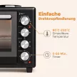 36 literes mini sütő 2 főzőlappal, elektromos asztali sütő légkeveréses funkcióval, 90–230 °C