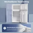 Mini Kühlschrank mit Gefrierfach 2-Türiger mit Einstellbarem Thermostat Kleiner Getränkekühlschrank 90L Weiß