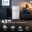 Mini Kühlschrank mit Gefrierfach 2-Türiger mit Einstellbarem Thermostat Kleiner Getränkekühlschrank 90L Weiß