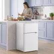 Mini Kühlschrank mit Gefrierfach 2-Türiger mit Einstellbarem Thermostat Kleiner Getränkekühlschrank 90L Weiß