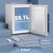 Mini-Gefrierschrank 59 l, Tisch-Gefrierschrank, Türanschlag wechselbar, Ablagen entnehmbar, Temp. einstellbar, Weiß