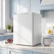 Mini-Gefrierschrank 59 l, Tisch-Gefrierschrank, Türanschlag wechselbar, Ablagen entnehmbar, Temp. einstellbar, Weiß