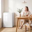 Mini-Gefrierschrank 85 L, kompakter Stand-Gefrierschrank mit wechselbarem Türanschlag und einstellbarer Temperatur, Weiß