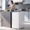Mini-Gefrierschrank 85 L, kompakter Stand-Gefrierschrank mit wechselbarem Türanschlag und einstellbarer Temperatur, Weiß