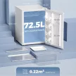 Minikühlschrank mit Gefrierfach, Einstellbares Thermostat, Kleiner Kühlschrank, Eintürig, 72,5 L, Weiß