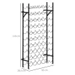 Weinregal für 60 Flaschen Flaschenregal Metall Flaschenhalter 63 x 20,5 x 118 cm Schwarz