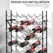  Weinregal für 60 Flaschen Flaschenregal Metall Flaschenhalter 63 x 20,5 x 118 cm Schwarz