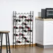  Weinregal für 60 Flaschen Flaschenregal Metall Flaschenhalter 63 x 20,5 x 118 cm Schwarz