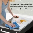 Konyhai kocsi kerekekkel, tálalókocsi, guruló kocsi szekrénnyel, kampókkal és rozsdamentes acél fogantyúkkal, konyhai segédeszköz, rozsdamentes acél BBQ grillasztal, konyhai kocsi, 86 x 50 x 86,5 cm, fekete