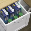 Vidéki stílusú konyhai zsúrkocsi, konyhasziget, 3 fiókos konyhai zsúrkocsi, fehér