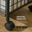  Küchenwagen im Industriedesign 1 Regal 1 Aufbewahrungskorb 4 Räder 40 cm x 30 cm x 62 cm Stahl Schwarz + Braun