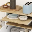 Görgős konyhai kocsi tárolóhellyel, szekrénnyel, állítható polcokkal, konyhába, nappaliba, étkezőbe, fehér