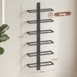 Bortartó, falra szerelhető bortartó 6 üveg borhoz, 6 polc, acélcső, konyhába, nappaliba, bárpultba, fekete