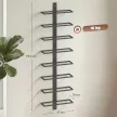 Bortartó, falra szerelhető bortartó 8 üveg borhoz, 8 polc, acélcső, konyhába, nappaliba, bárpultba, fekete