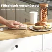 Gurulós konyhasziget, 2 fiók, 2 szekrény, mozgatható, fűszertartó, törölközőtartó, késtartó, MDF, fehér