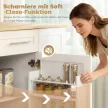 Mobil konyhasziget, kihúzható felülettel, szekrényajtókkal, fiókokkal, törölközőtartóval, MDF-ből készült konyhai zsúrkocsival, fehér