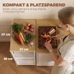 Konyhai kocsi kerekeken 2 fiókkal, nyitott tárolórekesszel és 2 zárható kerékkel, fehér