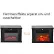 Elektromos kandalló fűtővel, elektromos kandalló LED lánghatással, 600/1200 W dekoratív kandalló, elektromos kandalló kályha, fekete