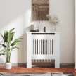 Heizkörperverkleidung, Heizungsabdeckung, 78 x 19 x 81cm, Heizkörper-Abdeckung für Schlafzimmer, Wohnzimmer, MDF, Weiß