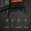 Elektromos kandalló, LED lángok, 1000/2000 W, állítható hőmérséklet és fényerő, fém, 39 x 23 x 56,5 cm