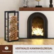 Fém tűzifa állvány 40 x 25 x 100 cm, tűzifa állvány, egymásra rakási segédeszköz, acélváz, 100 kg-ig, kültéri tűzifa menedék, fa állvány, tűzifa állvány kertbe, teraszra, kültéri használatra, fekete