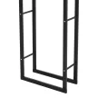 Fém tűzifa állvány 40 x 25 x 150 cm, tűzifa tároló állvány, egymásra rakási segédeszköz, acélváz, 100 kg-ig, kültéri tűzifa menedék, fa állvány, tűzifa állvány kertbe, teraszra, kültéri használatra, fekete