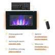 Elektromos fali kandalló, 1000W/2000W, LED tűzeffektus, távirányító, stílusos megjelenés, fűtési funkcióval