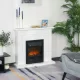 Elektrischer Kamin, 2 Leistungsstufen, Fernbedienung, Timer, realistischer Flammeneffekt, Schwarz+Weiß
