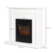  Elektrischer Kamin, 2 Leistungsstufen, Fernbedienung, Timer, realistischer Flammeneffekt, Schwarz+Weiß