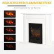  Elektrischer Kamin, 2 Leistungsstufen, Fernbedienung, Timer, realistischer Flammeneffekt, Schwarz+Weiß