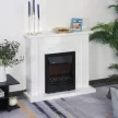  Elektrischer Kamin, 2 Leistungsstufen, Fernbedienung, Timer, realistischer Flammeneffekt, Schwarz+Weiß