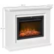 Elektromos kandalló, 3D LED lángok, távirányító, időzítő, MDF, fehér