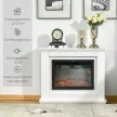 Elektromos kandalló, 3D LED lángok, távirányító, időzítő, MDF, fehér