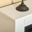 Elektromos kandalló, 3D LED lángok, távirányító, időzítő, MDF, fehér