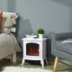 Szabadon álló elektromos kandalló, lánghatású, 2 fűtési mód 1000W/2000W, edzett üveg, fehér, 36,5x24x45,5 cm