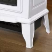 Szabadon álló elektromos kandalló, lánghatású, 2 fűtési mód 1000W/2000W, edzett üveg, fehér, 36,5x24x45,5 cm