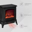 Szabadon álló elektromos kandalló, lánghatású, 2 fűtési mód 1000W/2000W, edzett üveg, fekete, 36,5x24x45,5 cm