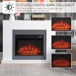  Elektrokamin mit Heizung, elektrischer Kamin mit LED Flammeneffekt und 3 Helligkeiten 2000W Dekokamin mit Einstellbarer Thermostat elektrisch Kaminfeuer mit Fernbedienung Weiß
