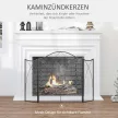 Kandallóhoz való tűzvédő, háromszorosan összecsukható, fém szerkezet, bevonatos, 108x2x76 cm, fekete