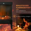 Elektromos kandalló, 2000 W, szabadon álló kandalló fűtőtesttel, LED 3D lánghatás, 4 fényerőszint, elektromos kandalló termosztáttal, túlmelegedés elleni védelemmel, fekete