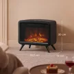 Elektrokamin 800/1600W elektrischer Kamin mit Heizung, Abnehmbarer Sockel, Einstellbarer Thermostat 3D-Flammeneffekt