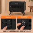 Elektrokamin 800/1600W elektrischer Kamin mit Heizung, Abnehmbarer Sockel, Einstellbarer Thermostat 3D-Flammeneffekt