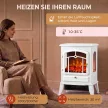 Elektrokamin freistehend mit 3-Seiten-Panorama, elektrischer Kamin, 39x24x57 cm Weiß