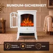Elektrokamin freistehend mit 3-Seiten-Panorama, elektrischer Kamin, 39x24x57 cm Weiß