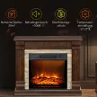 Elektromos kandalló 1800W fűtőberendezéssel, távirányítóval, túlmelegedés elleni védelemmel, dekoratív kandalló, sötétbarna