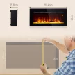 Elektromos kandalló fali tartóval és távirányítóval, műfa és kristályok, 1800 W teljesítmény, fekete