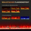 Elektromos kandalló fali tartóval és távirányítóval, műfa és kristályok, 1800 W teljesítmény, fekete