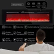 Elektromos kandalló fali tartóval és távirányítóval, műfa és kristályok, 1800 W teljesítmény, fekete